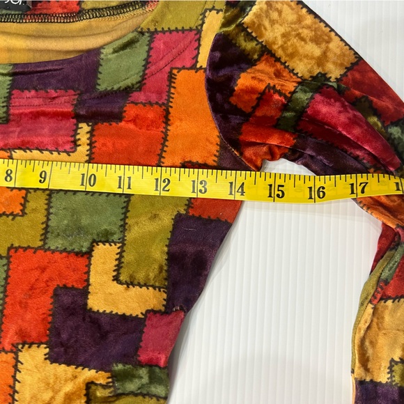 Betsey Johnson Multicolor Patchwork Long Sleeve Dress bodycon - Picture 5 of 14